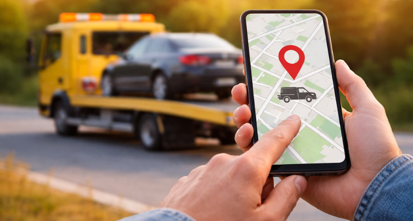 emergency towing service near me, helping a broken car